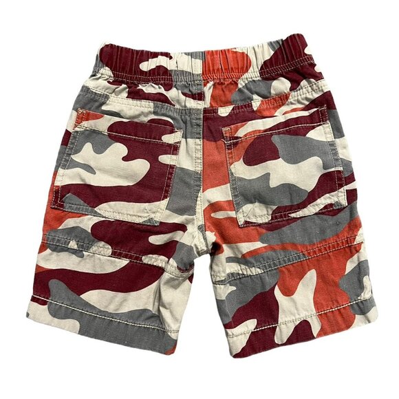 Mini Boden 2Y Red & Grey Camouflage Shorts - Picture 3 of 4